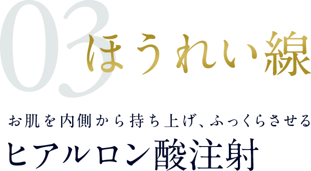 お肌を内側かあ持ち上げ、ふっくらさせるヒアルロン酸注射