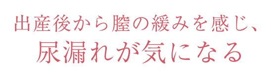 出産後から膣の緩みを感じ、尿漏れが気になる