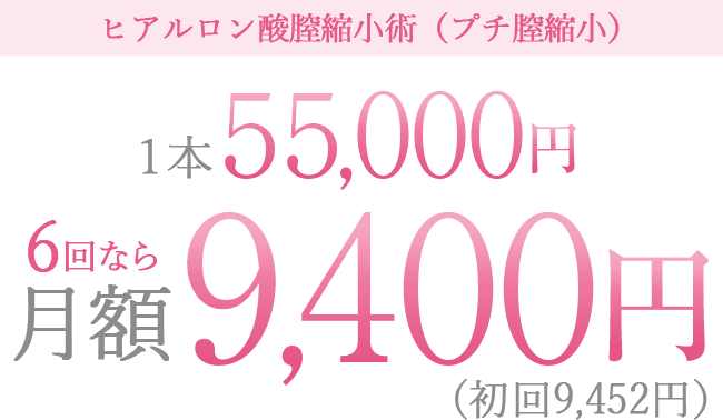 ヒアルロン酸膣縮小術（プチ膣縮小）10本まで