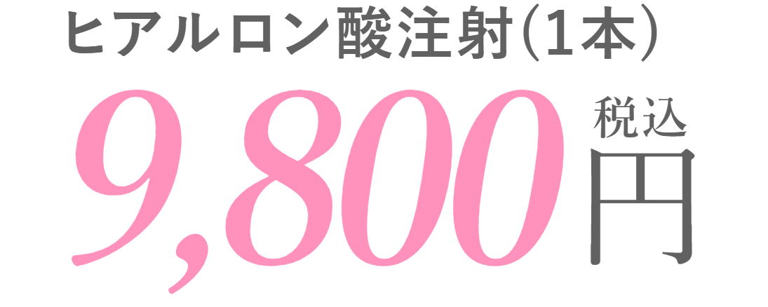 ヒアルロン酸注射(1本) 9,800円 税込